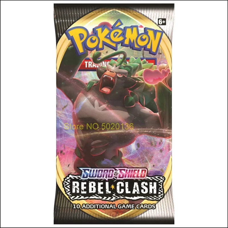 Cartes Pokémon Rebel Clash, 324 pièces/lot, pack de cartes booster, non pesées, scellées en usine